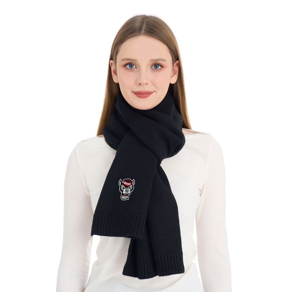 Black Ladies Posh Knit Scarf - Wolf